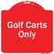 Signmission Designer Series Golf Carts Only, Red & White Heavy-Gauge Aluminum Sign, 18" x 18", RW-1818-9838 A-DES-RW-1818-9838 - alternate 1